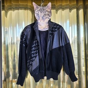 Vintage Augustina Leather and Knit Jacket